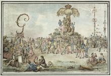 Midsommardagen på Ladugårdsgärdet - teckning från ca 1790-talet
