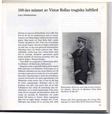 100-årsminnet av Victor Rollas tragiska luftfärd / Lars Johannesson