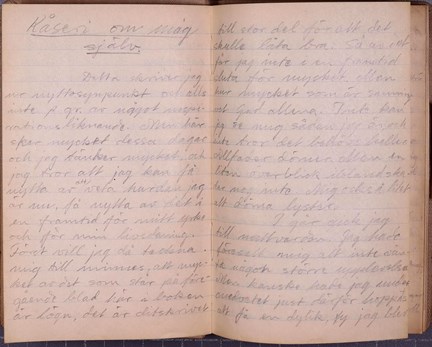 Handskriven dagbok av 19-åriga Ingmar Ström