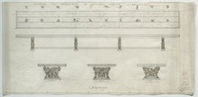 Ernst Spolén - ritning till långbordet i Gyllene salen, Stadshuset