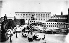 Norrbro på 1890-talet, från Gustav Adolfs torg mot Slottet