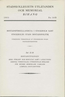 Årstatävlingen 1932-1933, sammanfattning ur bostadsutredningen