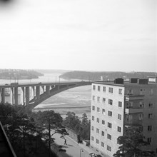 Tranebergsbron. Vy söderut från Kristineberg