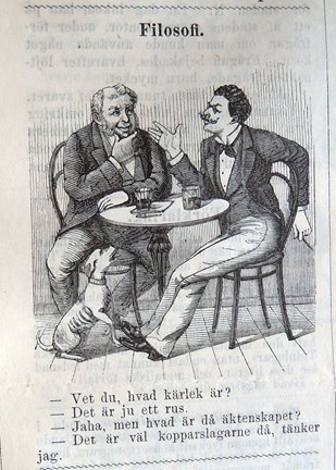 Filosofi. Bildskämt i Söndags-Nisse – Illustreradt Veckoblad för Skämt, Humor och Satir, nr 48, den 1 december 1878