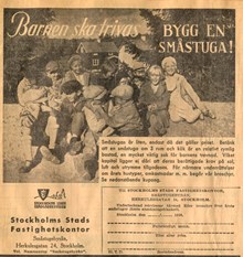 Annons för småstugor från 1936