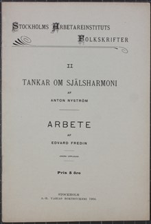Tankar om själsharmoni af Anton Nyström - föreläsning 1895