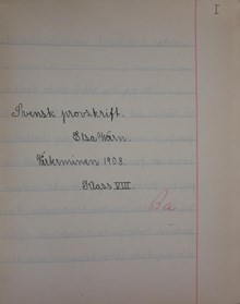 "Tankar vid slutet av min skoltid" – uppsats från Anna Sandströms skola 1908