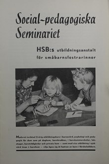 Socialpedagogiska seminariets utbildningskatalog för ”småbarnsfostrarinnor” - 1939