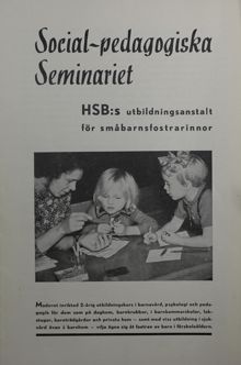 Socialpedagogiska seminariets utbildningskatalog för ”småbarnsfostrarinnor” - 1939