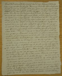 Högförräderimisstänkte Löfqvists hemliga brev till pigan Johanna, skrivet i fängelsecellen i Slottet 1820