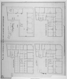 Underlag för bygglov år 1883, fastigheten Drottninghuset 2,3