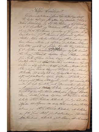 ”Köpe Contract” för Årsta holmar 1850 