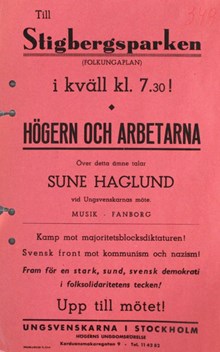 ”Svensk front mot kommunism och nazism!” 1934