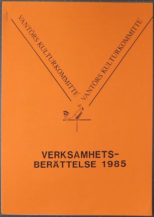 Maskinskriven verksamhetsberättelse från Vantörs kulturkommitté 1985