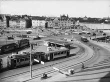 Slussen: Södermalmstorg, hållplats för spårvagnar