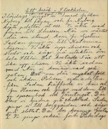 Manillaskolan – dagboksanteckning från Stockholmsbesök 1916