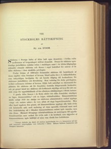 Stockholms rättsskipning / af Hj. von Sydow