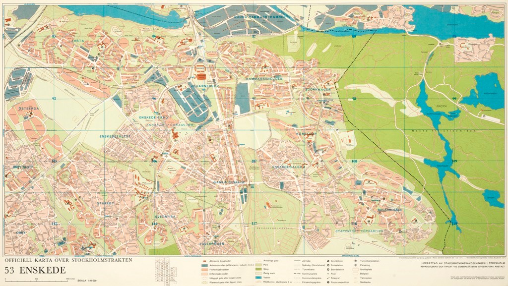 Karta "Enskede" år 1971 - Stockholmskällan