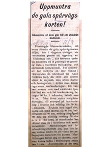 "Uppmuntra de gula spårvägskorten!" - artikel Nya Dagliga Allehanda Vårt Land 1911 