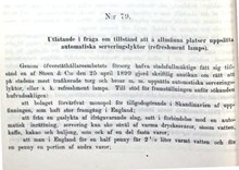 Steen & C:o ansöker om att sätta upp automatiska serveringslyktor på stadens gator och torg - stadsfullmäktige 1900