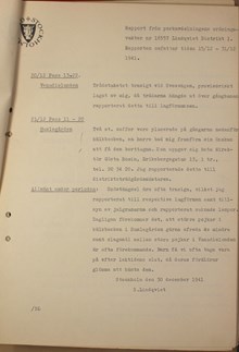 Rapport från en parkvakt – oktober 1941   