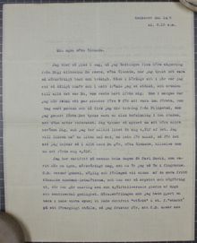 "Hur mår dom små söta tårna?" - brev från Tyra Degermark, 31, till Anton Nyström, 64, 14 maj 1906 