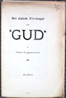 Det åtalade Föredraget om 'Gud' af Viktor E. Lennstrand