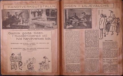 Tidningsartikel om hantverksutställning på Liljevalchs konsthall