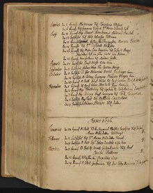 Riddarholmens dödbok från juni 1695 till mars 1696