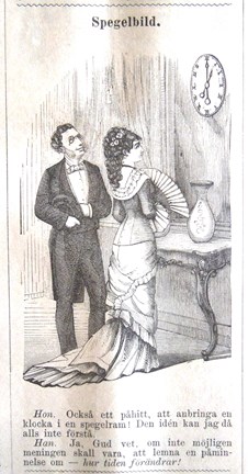 Spegelbild. Bildskämt i Söndags-Nisse – Illustreradt Veckoblad för Skämt, Humor och Satir, nr 44, den 3 november 1878