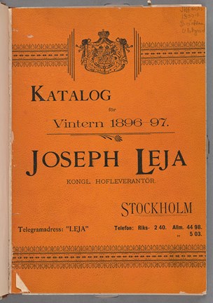 Katalog från Joseph Leja, 1896-1897