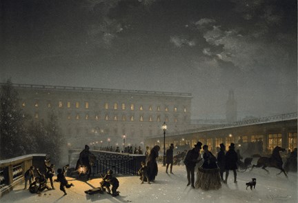 Norrbro, Stockholm, kvällsbild av Carl Johan Billmark