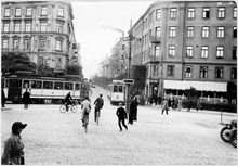 Odenplan och Norrtullsgatan, 1925, med Sundbybergsbanan