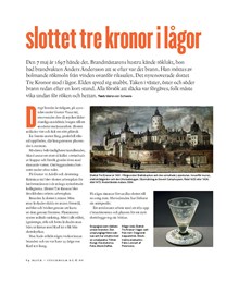 Slottet Tre Kronor i lågor / Text: Maria von Scheele 