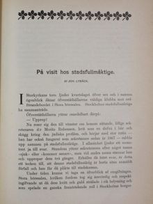 "På visit hos stadsfullmäktige" - utdrag från "Boken om Stockholm" 1901  