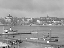 Utsikt mot Strömmen och Skeppsholmen från Stadsmuseets fotoateljéfönster
