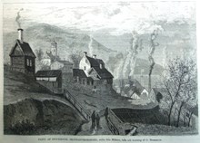 Skinnarviksbergen, sedda från Mälaren, teckning och tafla af O. Hermelin
