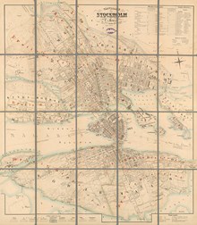 Karta "Vägvisare inom Stockholm" 1855