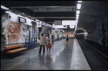 Tensta tunnelbanestation år 1975