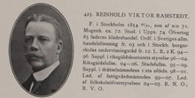 Reinhold Viktor Ramstedt. Ledamot av Stockholms stadsfullmäktige 1895-1909