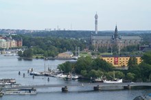 Skeppsholmsbron sedd från Storkyrkans torn