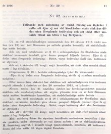 Utlåtande över väckt förslag om förbud mot mosaisk slakt - stadsfullmäktige 1916