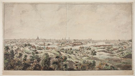 Utsikt över Stockholm från Djurgården 1794.
