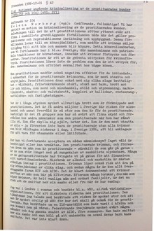 Debatt i kommunfullmäktige 1986 om kriminalisering av prostituerades kunder