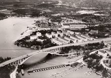 Vy över Tranebergsbron och Kristineberg, 1935