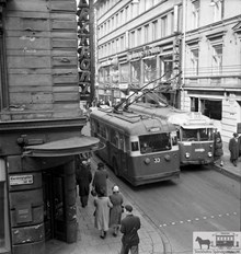 Trafik på Drottninggatan 1952