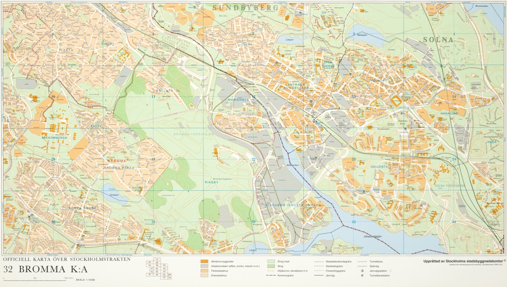 Karta "Bromma k:a" år 1996 - Stockholmskällan