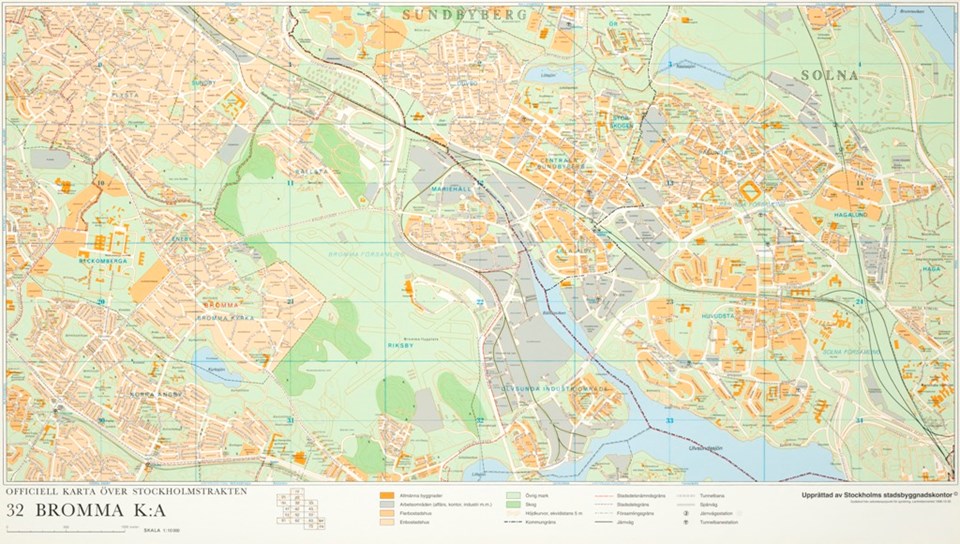 Karta "Bromma k:a" år 1996 - Stockholmskällan