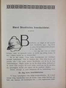 "Bland Stockholms brandsoldater" - utdrag från "Boken om Stockholm" 1901 