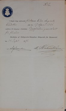Elsa Augusta tas in på Uppfostringsanstalten för flickor 1898